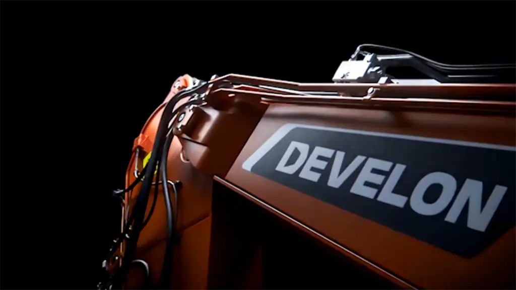 Develon close up of logo